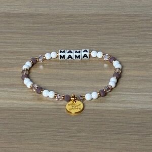 Little Words Project "MAMA" Beaded Bracelet – Pink & White